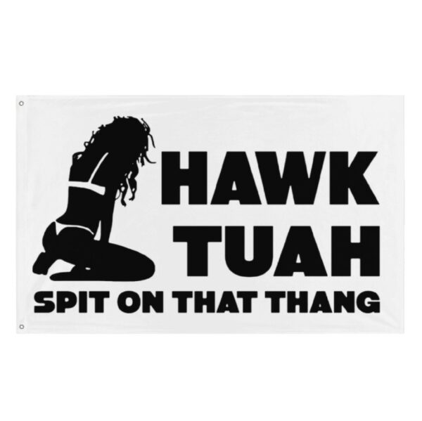 Funny Hawk Tuah Grommet Flag