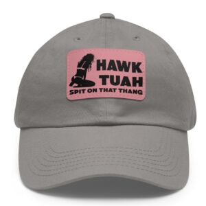 Funny Hawk Tuah Leather Patch Hats