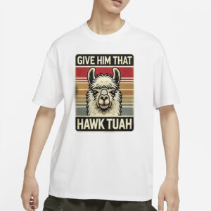 Funny Hawk Tuah Meme Llama Design on T-Shirtss