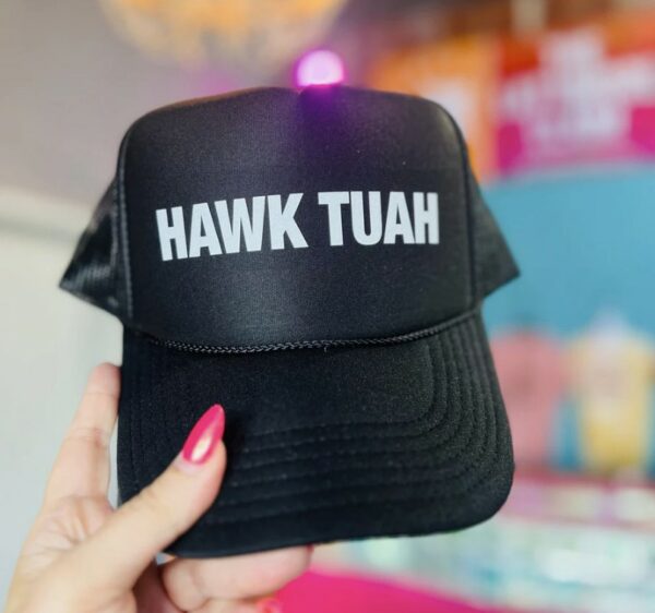 HAWK TUAH - Neon Pink & White Trucker Hat