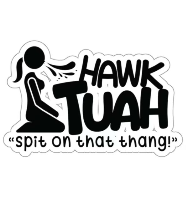 HAWK TUAH Spit On That Thang Decals Funny Viral Meme Decals Kiss-Cut Stickers