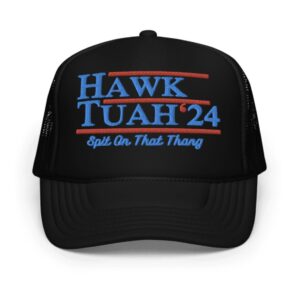 Hawk Tuah 2024 Foam Trucker Hat - Black