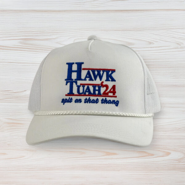 Hawk Tuah 2024 Trucker Hat - White Us