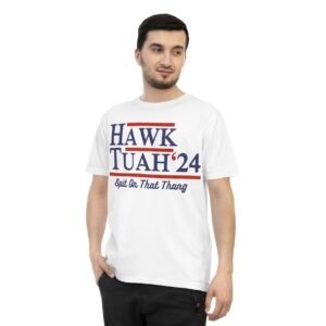 Hawk Tuah 2024 White T-Shirt Us