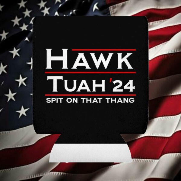 Hawk Tuah '24 Can Cooler Sleeve, Black Hawk Tuah Koozie, Hawk Tuah 2024 Cozie4