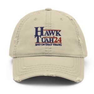 Hawk Tuah 24 Distressed Dad Hat