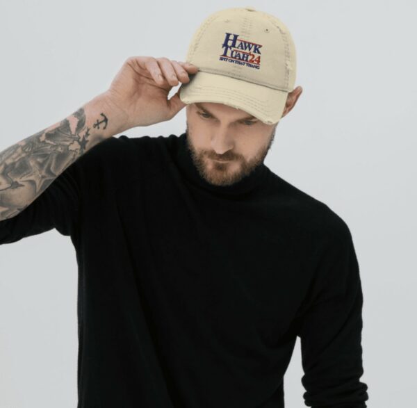 Hawk Tuah 24 Distressed Dad Hat Caps