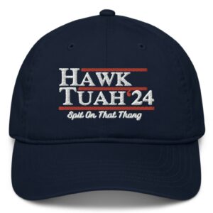 Hawk Tuah 24 Embroidered Baseball Cap Navy