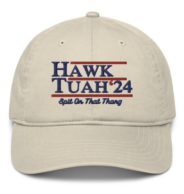 Hawk Tuah 24 Embroidered Baseball Caps White