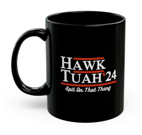 Hawk Tuah 24 Spit On That Thang Black Mugs