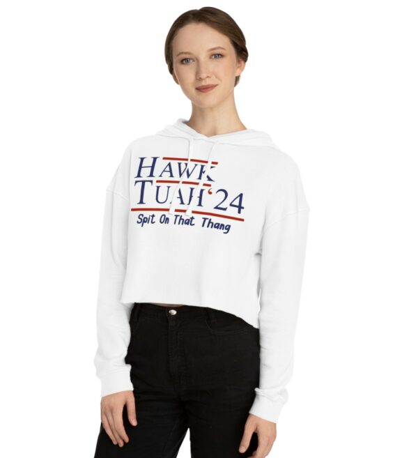 Hawk Tuah 24 Women’s Cropped Hooded Sweatshirt