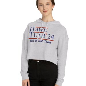 Hawk Tuah 24 Women’s Cropped Hooded Sweatshirt Shirt