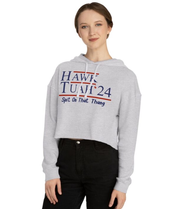 Hawk Tuah 24 Women’s Cropped Hooded Sweatshirt Shirt