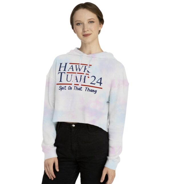 Hawk Tuah 24 Women’s Cropped Hooded Sweatshirts