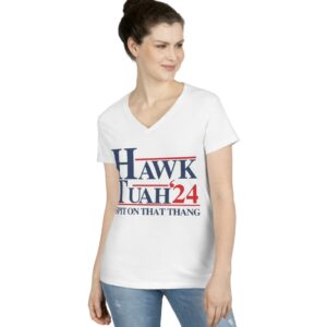 Hawk Tuah 24 Women's V-Neck Shirts