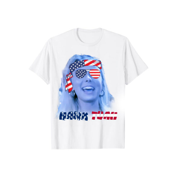 Hawk Tuah Happy 4th Of July Trump American Flag T-Shirt