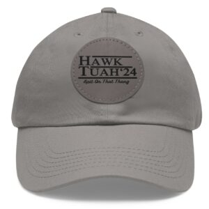 Hawk Tuah Leather Patch Hat Caps