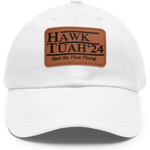 Hawk Tuah Leather Patch Hats