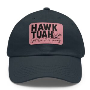 Hawk Tuah Meme Leather Patch Hat Caps