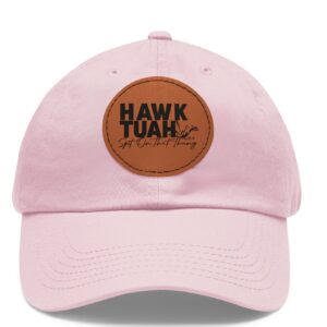 Hawk Tuah Meme Leather Patch Hat Cap