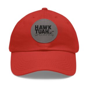 Hawk Tuah Meme Leather Patch Hat Caps