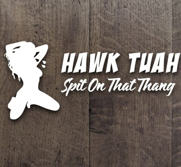 Hawk Tuah Spit On That Thang Kneeling Decal