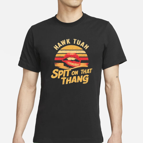 Hawk Tuah Spit on That Thang Lips Vintage T-Shirt