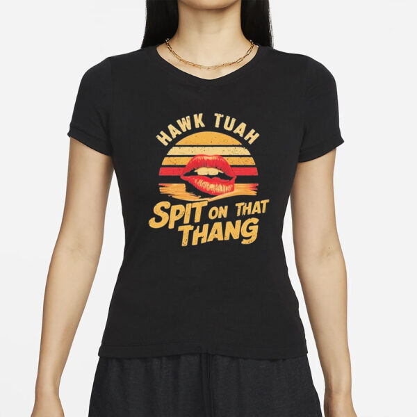 Hawk Tuah Spit on That Thang Lips Vintage T-Shirts