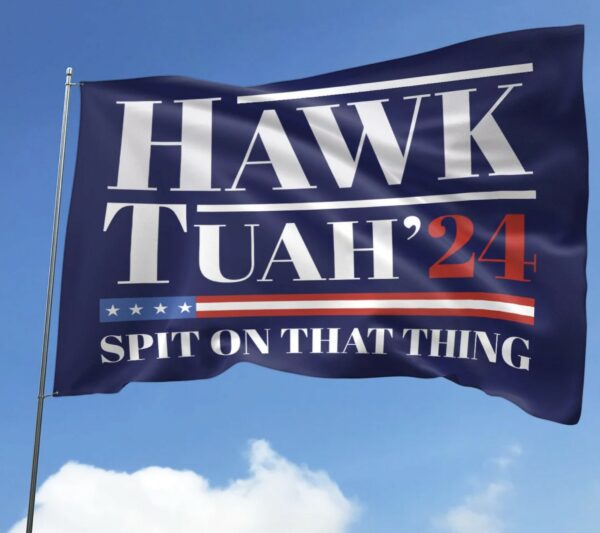 Hawk Tuah Spit on That Thang Navy Flag