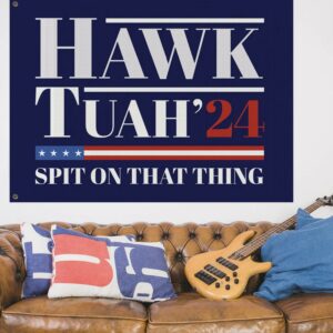 Hawk Tuah Spit on That Thang Navy Flags 2024