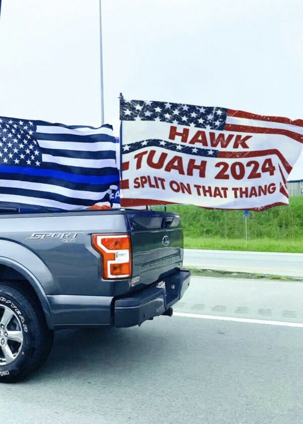 Hawk Tuah Spit on That Thang Political Meme Flags 2024