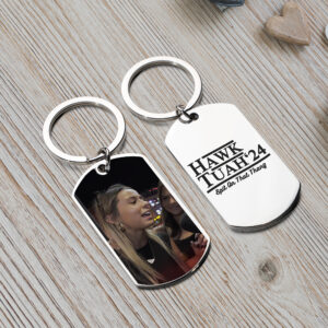 Hawk Tuah Stainless Steel Keychain