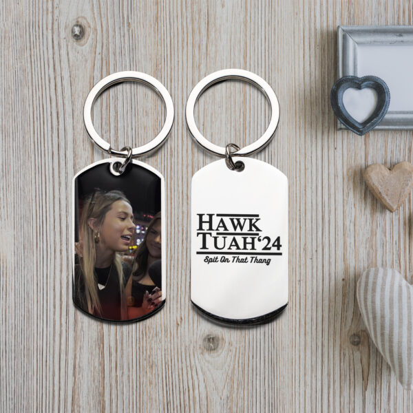 Hawk Tuah Stainless Steel Keychains