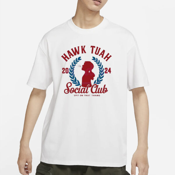 Nice Hawk Tuah Social Club Spit On That Thang 2024 Retro T-Shirts