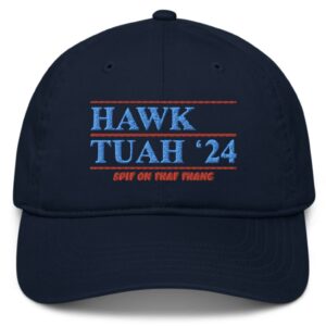 Official Hawk Tuah ’24 Organic Baseball Cap Hats