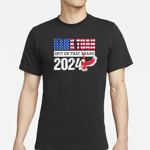 Official Hawk Tuah Spit on That Thang 2024 Flag USA T-Shirt