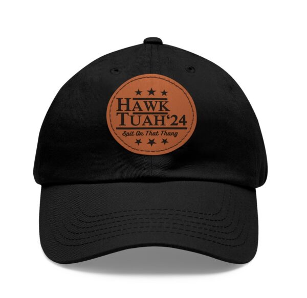 Original Hawk Tuah Leather Patch Hat Black