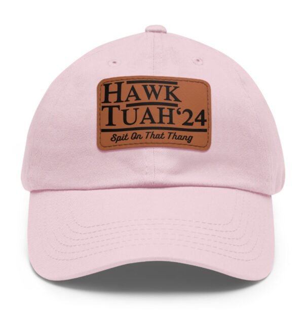 Original Hawk Tuah Leather Patch Hat Cap Pink