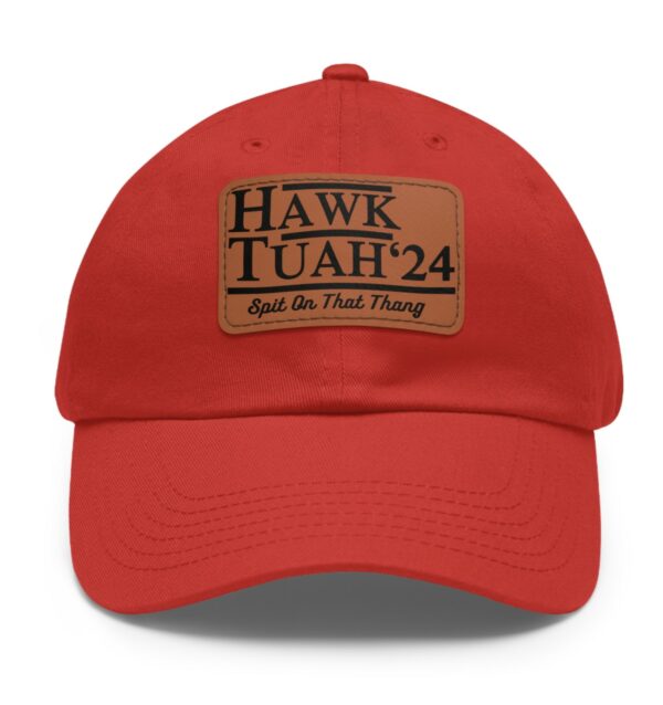 Original Hawk Tuah Leather Patch Hat Cap Red