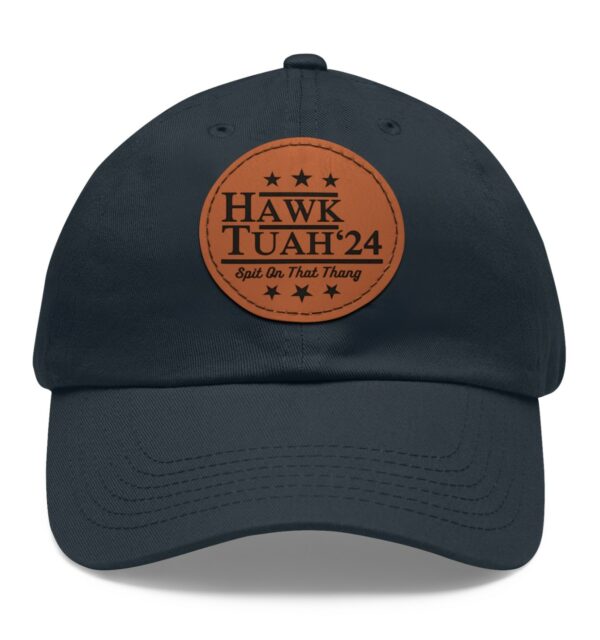 Original Hawk Tuah Leather Patch Hat Navy