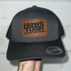 The Hawk Tuah Girl Leather Patch Hat