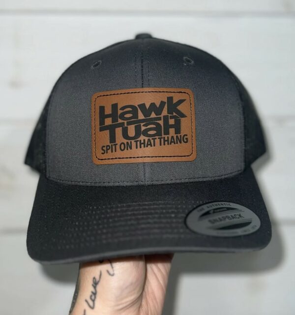 The Hawk Tuah Girl Leather Patch Hat