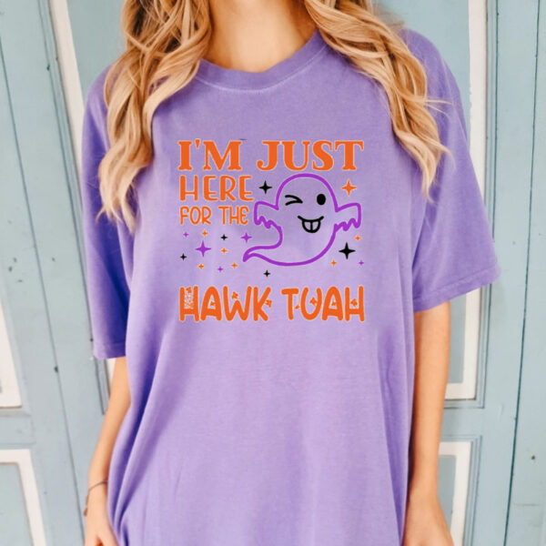 Funny Hawk Tuah Halloween Purple Orange T-ShFunny Hawk Tuah Halloween Purple Orange T-Shirt4irt4