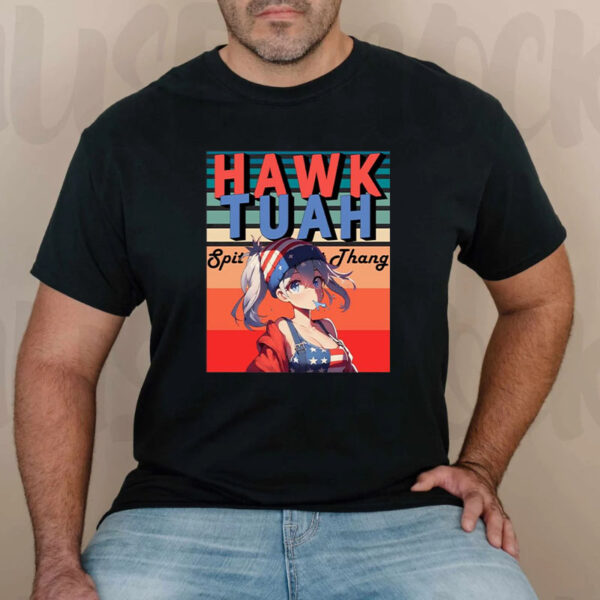 Funny Hawk Tuah Meme Anime Girl 長袖Tシャツ2