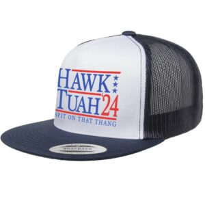 Funny Political Hat, Hawk Tuah Trucker Hat Cap