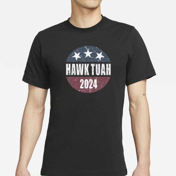 Hawk Tuah 2024 Funny Meme Humor Quote Joke Gift Retro Men's Short Sleeve T-Shirt