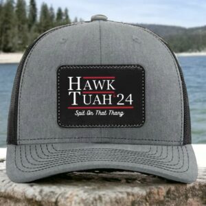 Hawk Tuah '24 Hat, Spit On That Thang Leather Patch Hat, Funny Meme