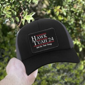 Hawk Tuah '24 Hat, Spit On That Thang Leather Patch Hat, Funny Memes