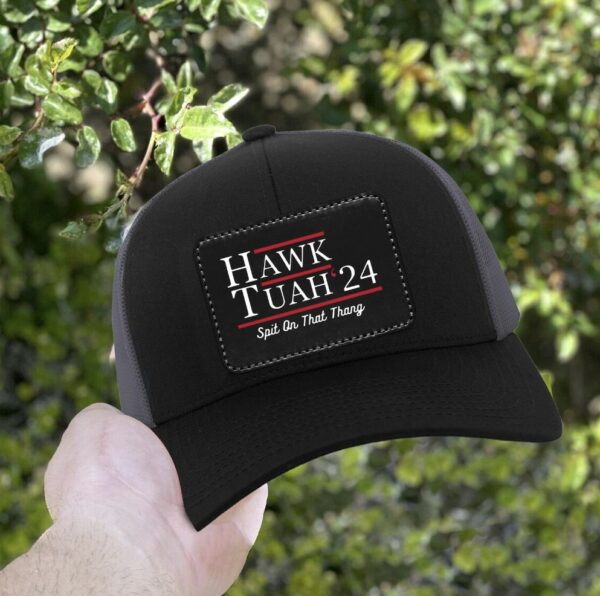 Hawk Tuah '24 Hat, Spit On That Thang Leather Patch Hat, Funny Memes