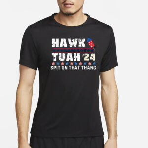 Hawk Tuah 24 Spit On That Thang America Funny Trending Meme Black T-Shirt